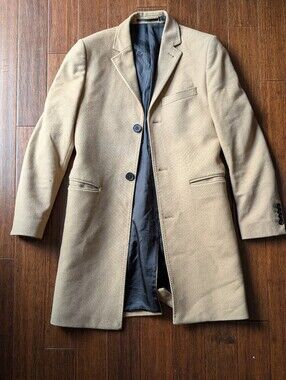 H&M Cashmere Camel Exterier Tan Coat Size 36R